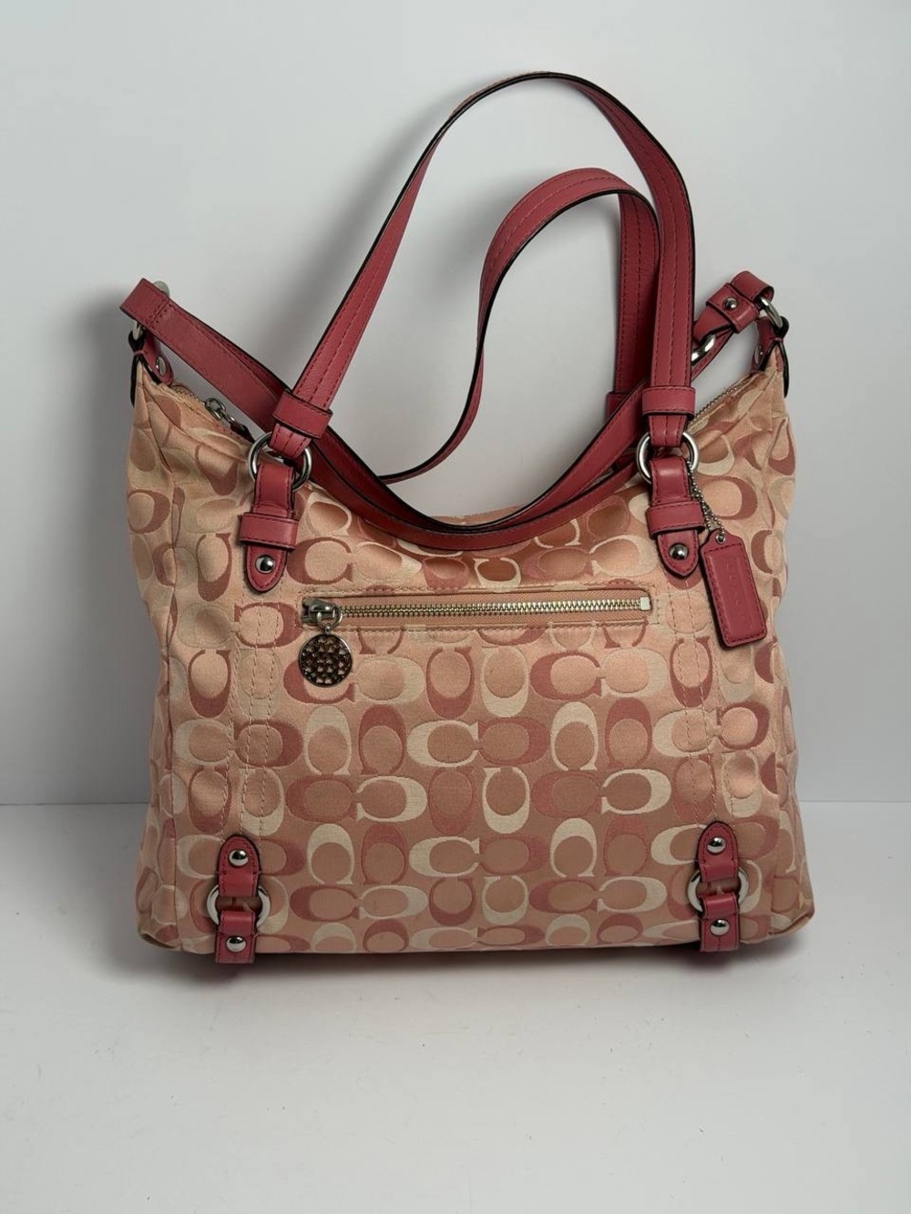 Coach Pink Alexandra Signature Monogram Shoulder Bag - Picture 4 of 12